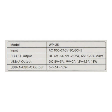 West Point Wall Charger With 1 Meter Cable, 18W USB-A + 20W Type-C, White, WP-25 - Image 5