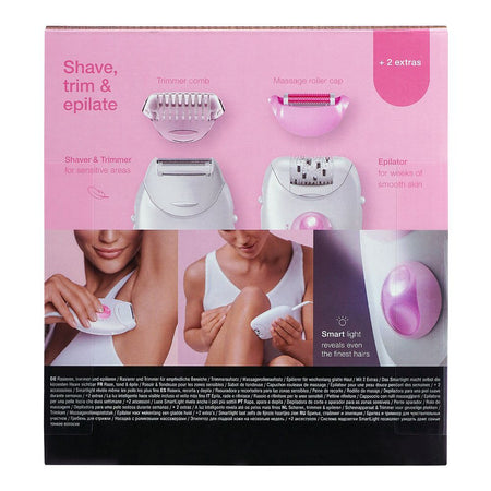 Braun Silk Epil 3 Legs & Body Epilator, White/Pink, 3270 - Image 3