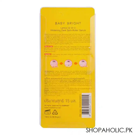 Baby Bright Lemon & Vitamin C Whitening Dark Spot Roller Serum, 15ml - Image 2