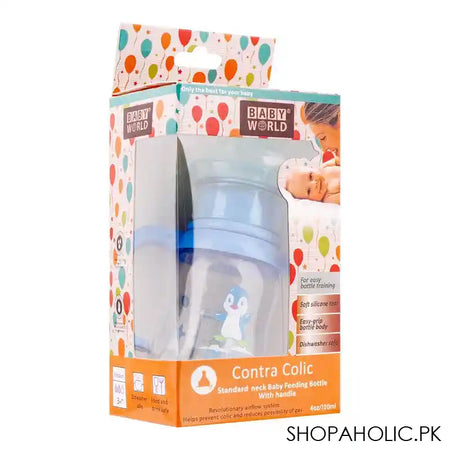 Baby World Contra Colic Standard Neck Feeding Bottle, 120ml, BW2017 - Image 3