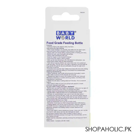 Baby World Food Grade Feeding Bottle, 60ml, Blue, BW4038 - Image 3