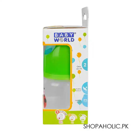 Baby World Food Grade Feeding Bottle, 60ml, Green, BW4038 - Image 3