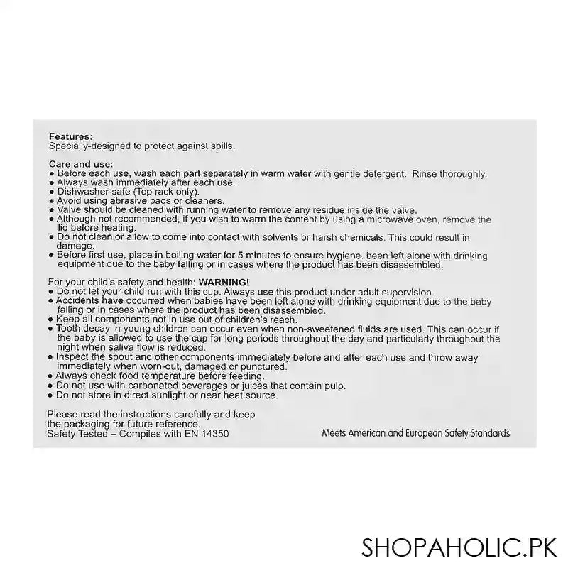 Baby World Non Spill Cup, 250ml, Orange, BW4041 - Image 3