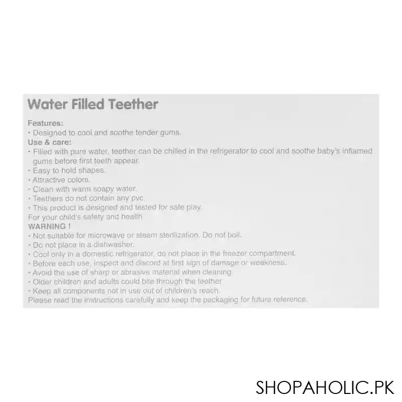 Baby World Water Billed Teether, For 3+ Months, Blue, BW3004 - Image 2