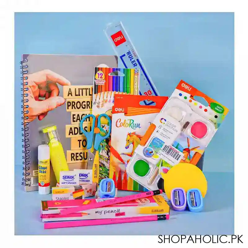 Back to School Supplies Essential Stationery Bundle for Class 1 to 4, 14 Items - Perfect for Primary Students - Main Image