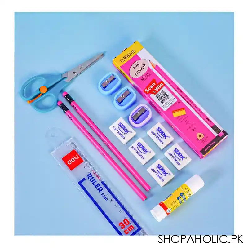 Back to School Supplies Essential Stationery Bundle for Class 1 to 4, 14 Items - Perfect for Primary Students - Image 3