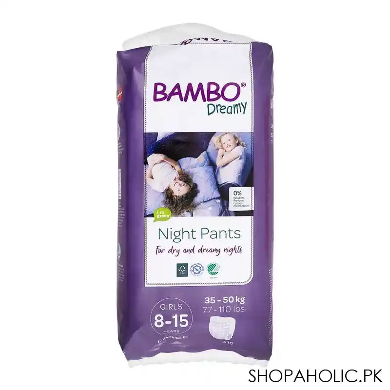 Bamboo Dreamy Night Girls Pant, 8-15 Years, Large, 10-Pack - Main Image