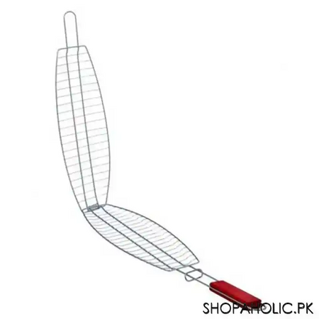 barbeque fish grill with wooden handle image5