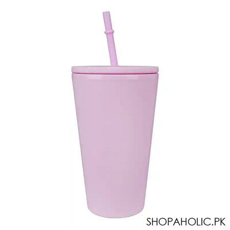 Barbie Party Double-Layer Plastic Straw Cup, Water Cup Drinking Bottle, Purple, NL2203 - Image 2