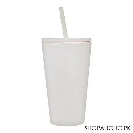 Barbie Party Double-Layer Plastic Straw Cup, Water Cup Drinking Bottle, White, NL2203 - Image 2