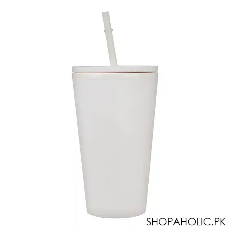Barbie Party Double-Layer Plastic Straw Cup, Water Cup Drinking Bottle, White, NL2203 - Image 2