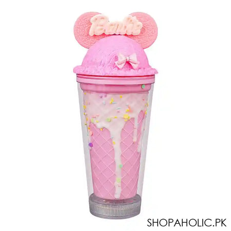 Barbie Plastic Smile Tumbler Water Bottle With Straw, Light Pink, Bpa Free, Insulated Travel Mug, YS-WS572 - Main Image