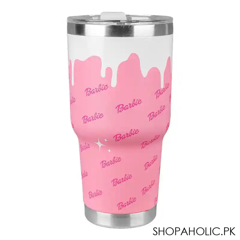 Barbie Theme Stainless Steel Tumbler Water Bottle, Insulated Travel Mug, Light Pink, NO120 - Image 2