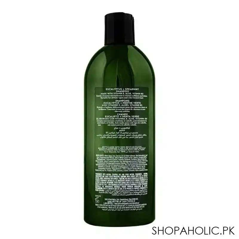 bath & body works aromatherapy eucalyptus + spearmint shampoo, for all hair types, 473ml image2