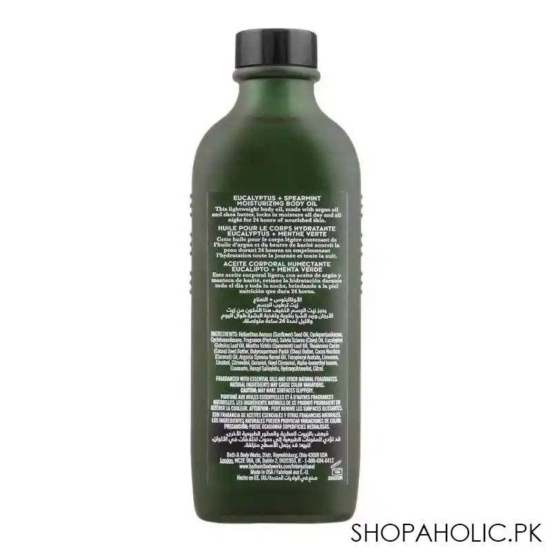 bath & body works aromatherapy eucalyptus + spearmint stress relief moisturizing body oil, 118ml image2