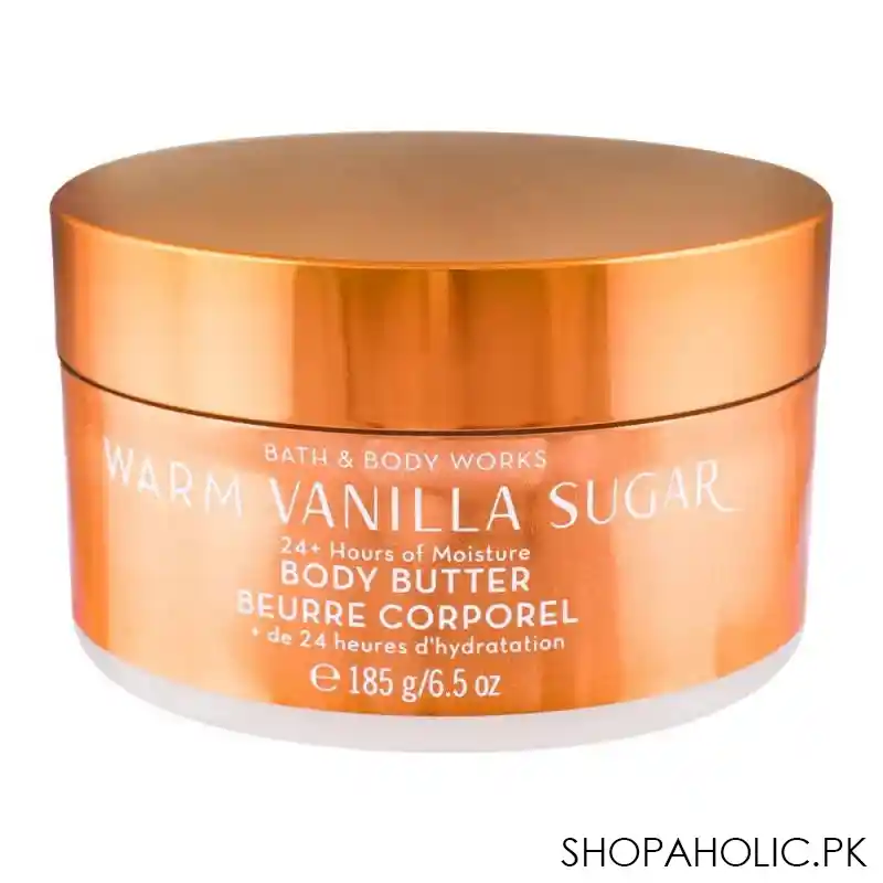 bath & body works warm vanilla sugar 24+ hours moisture body butter, 185g main image
