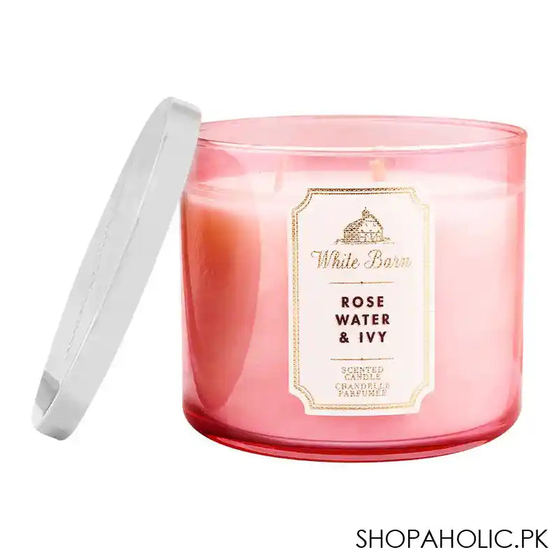 Bath & Body Works White Barn Rose Water & Ivy Scented Candle, 411g - Main Image