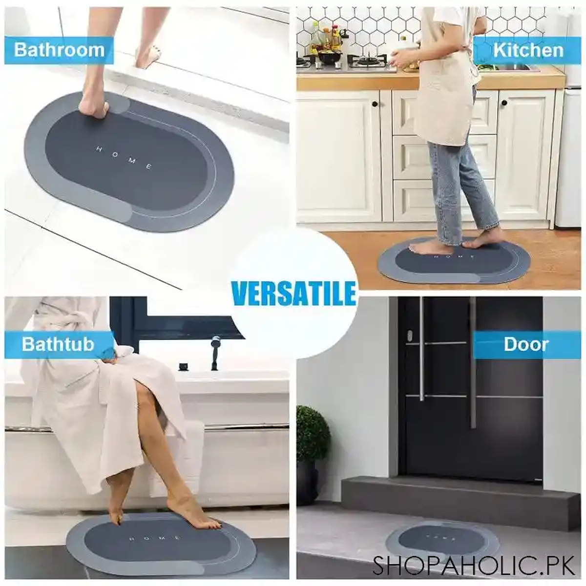 bath mat water absorbent non slip shower room, tub, entryway, kitchen, sink main image