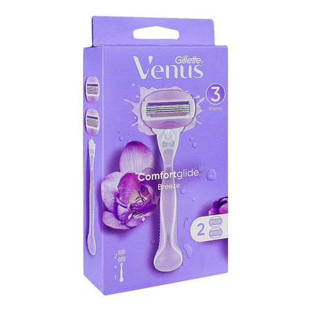 Gillette Venus 3 Comfort Glide Breeze Disposible Razor +2 Cartridges, For Women - Image 2