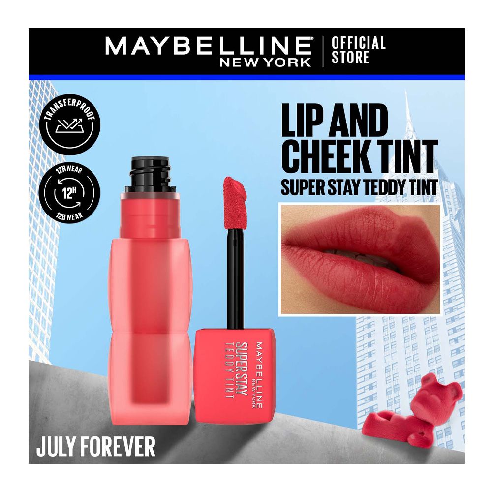 Maybelline New York Superstay Teddy Tint, Lip and Cheek Color, 5ml, 35 July Forever - Main Image