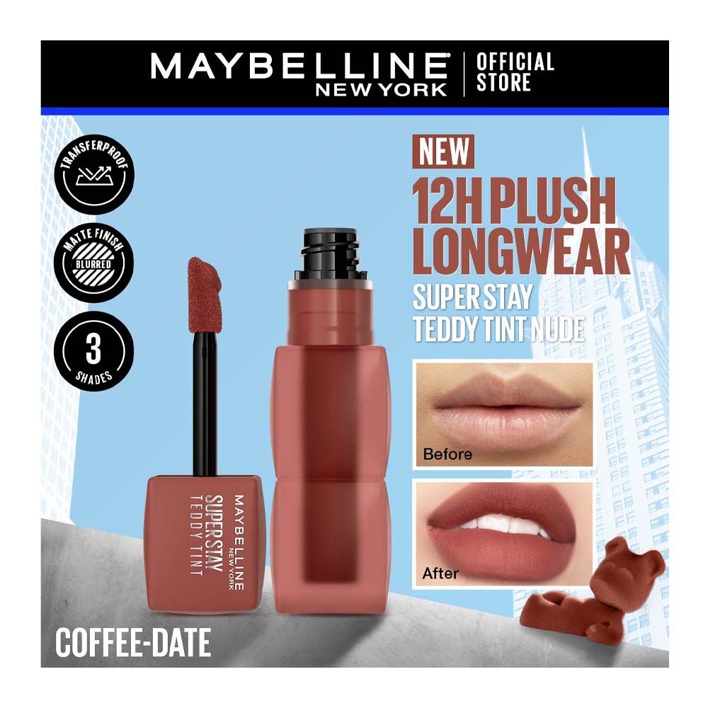 Maybelline New York Superstay Teddy Tint Creamy Lip Tint, 115 Coffee Date, 5ml - Main Image
