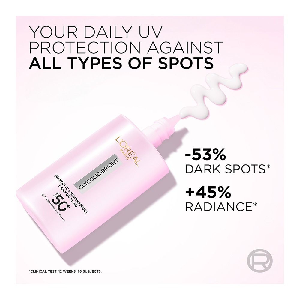 L'Oreal Paris Glycolic-Bright Anti-Dark Spot Daily UV Fluid, 50ml - Image 3