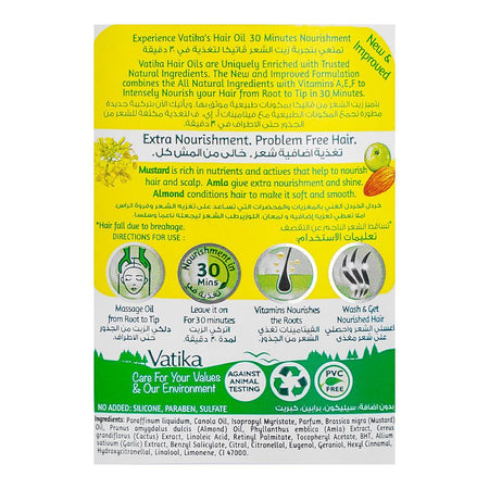 Dabur Vatika Naturals Sarson Nourishes Hair Enriched Hair Oil, 200ml - Image 4