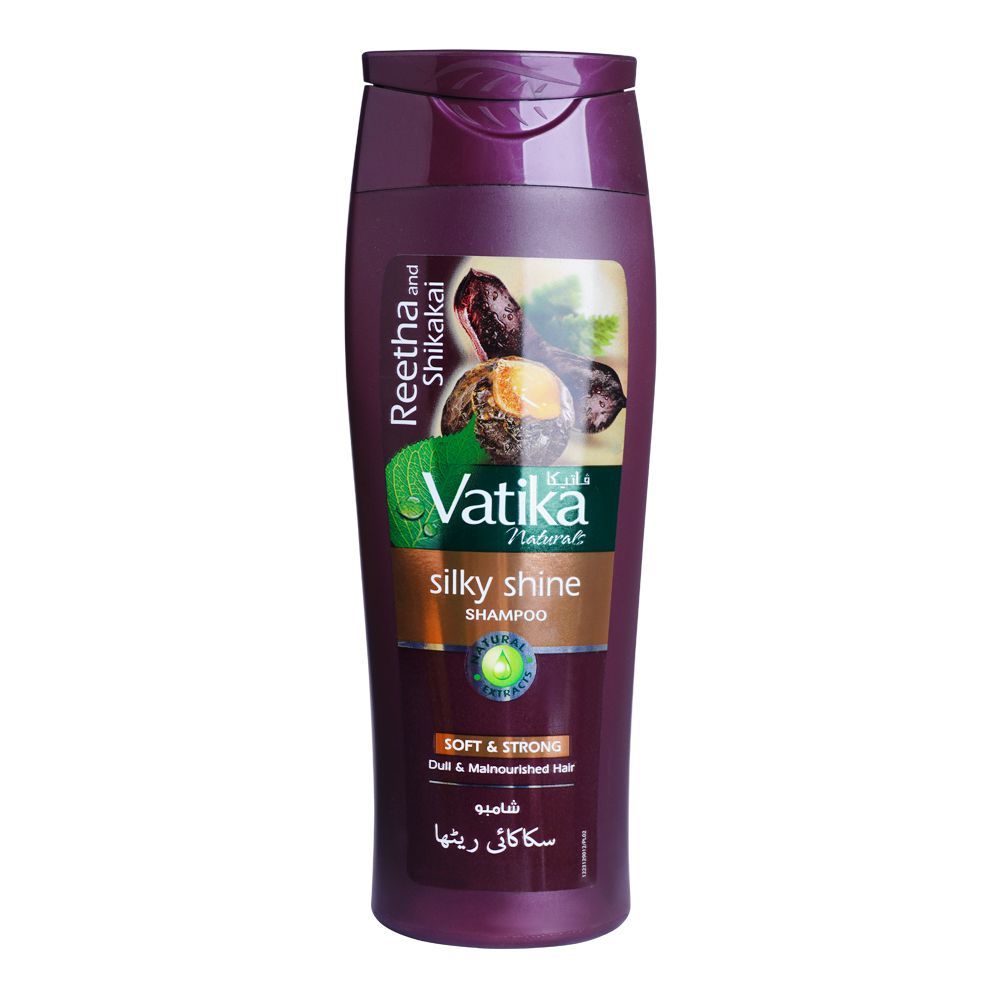 Dabur Vatika Naturals Reetha And Shikakai Silky Shine Shampoo, For Dull & Mainourished Hair, 360ml - Main Image