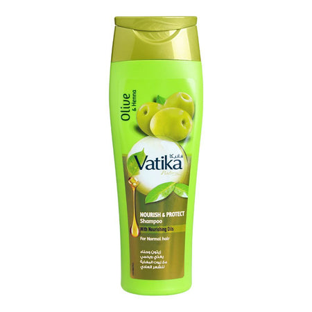 Dabur Vatika Naturals Olive And Henna Nourish & Protect Shampoo, For Normal Hair, 185ml - Image 2