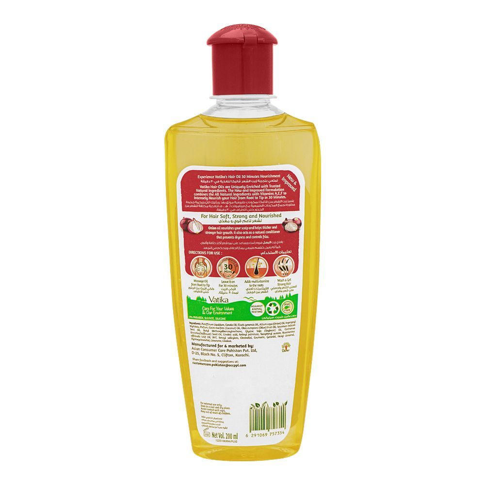 Dabur Vatika Naturals Scalp Nourishment Onion Enriched Hair Oil, 200ml - Image 3