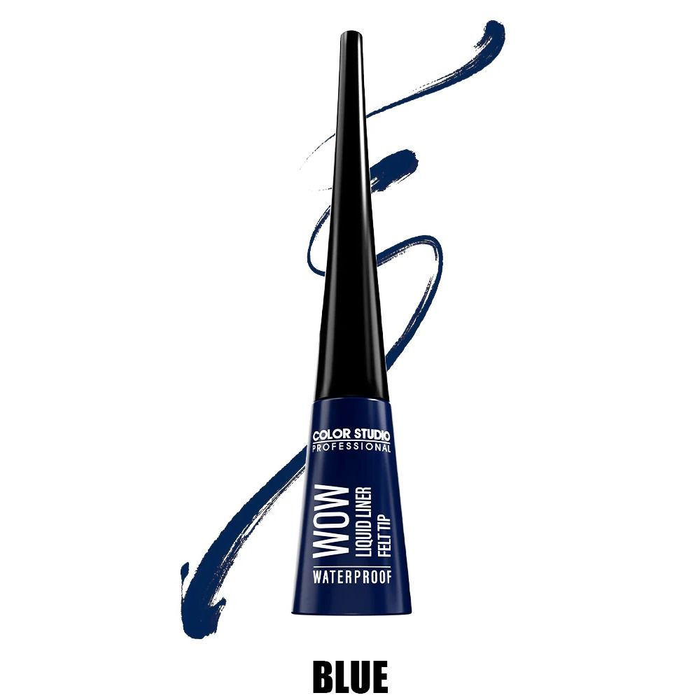 Color Studio Wow Liquid Eyeliner Felt Tip, Waterproof, Blue, 4.5ml - Main Image