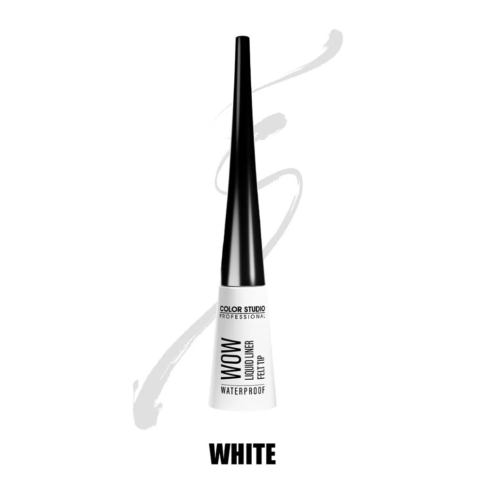 Color Studio Wow Liquid Eyeliner Felt Tip, Waterproof, White, 4.5ml - Main Image