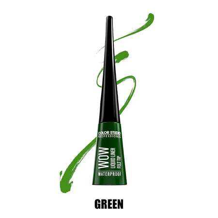 Color Studio Wow Liquid Eyeliner Felt Tip, Waterproof, Green, 4.5ml - Main Image