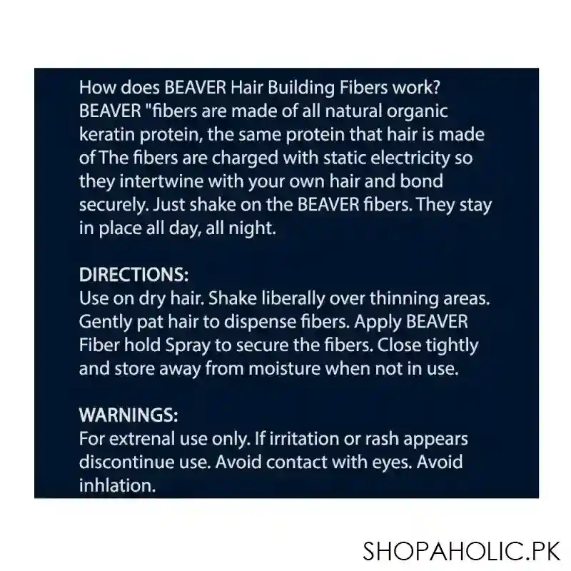 beaver keratin system hair building fibers, dark brown, 28g image4