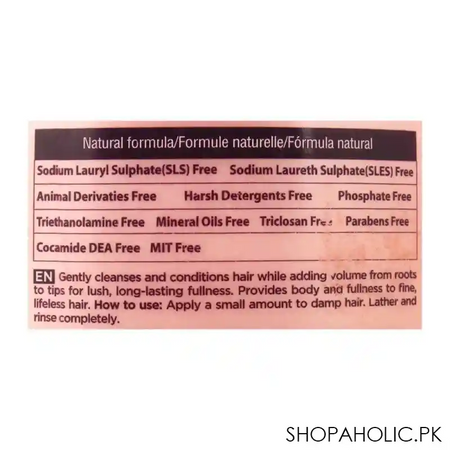 beaver luxliss cherry blossom & rose volumizing hair care shampoo, 500ml image3