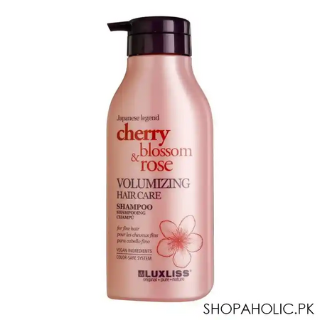 beaver luxliss cherry blossom & rose volumizing hair care shampoo, 500ml main image