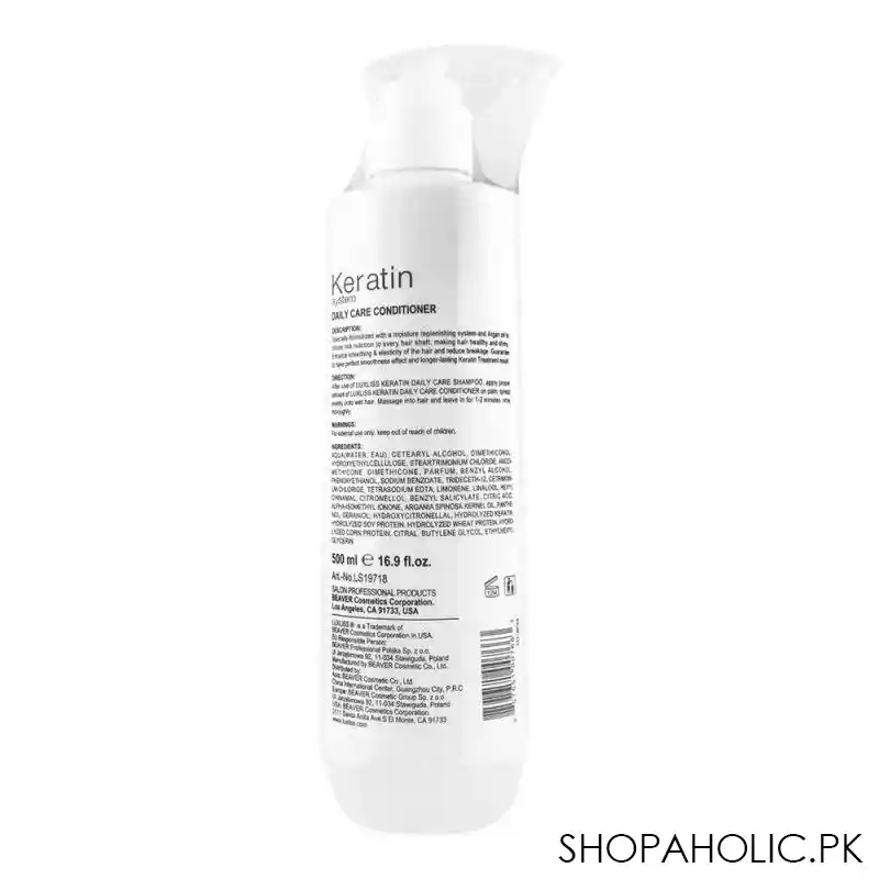 beaver luxliss keratin system daily care conditioner, 500ml image2
