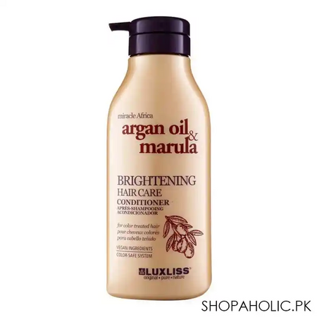 beaver luxliss miracle africa argan oil & marula brightening hair care shampoo, paraben & sulfate free, 500ml main image