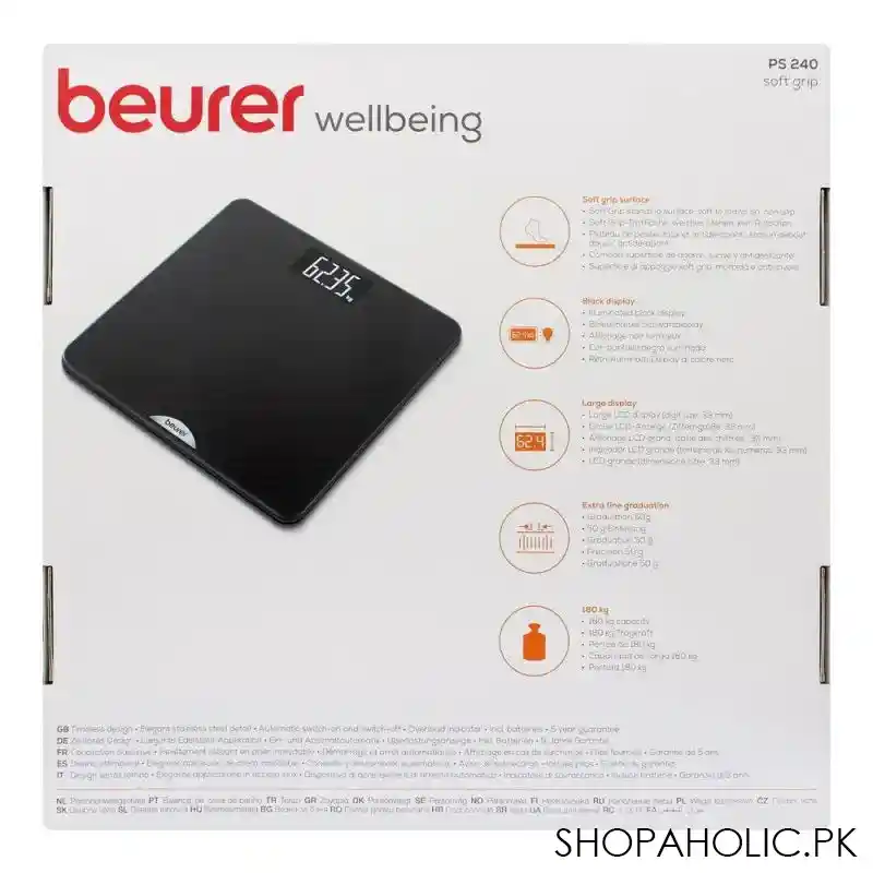 beurer bathroom weight machine scale, ps 240 image3