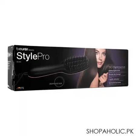 beurer beauty style pro diamond look hair straightening brush, hs 60 main image