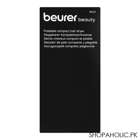 Beurer Compact Hair Dryer, Folding Function, 2 Heat & Blow Levels, 1300W, HC 17 - Image 2