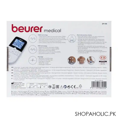 beurer handheld digital tens/ems machine, em 49 image5