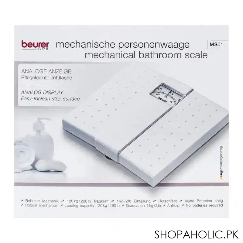 beurer mechanical bathroom scale, weight machine, ms 01 image2