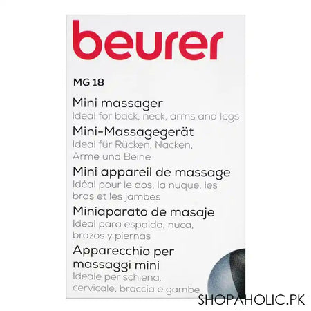 Beurer MG 18 Mini Electric Handheld Massager With LED Light, Ideal For Back, Neck, Arms & Legs, Black - Image 6