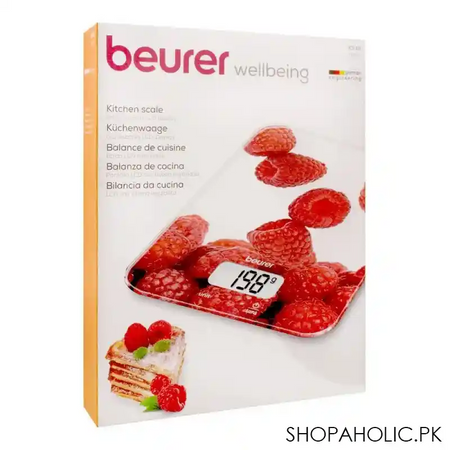 beurer wellbeing lcd display kitchen scale, weight machine, berry, ks 19 image2