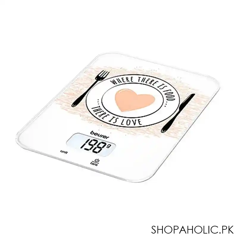 beurer wellbeing love lcd display kitchen weight scale machine, ks 19 main image