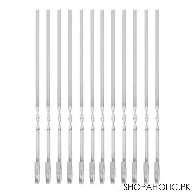 Bhoja Screw Small, 15.5 Inches BBQ Sticks, Ideal For Seekh Kebab, BBQ, Tikka Boti, 12-Pack, BBQ-025 - Main Image