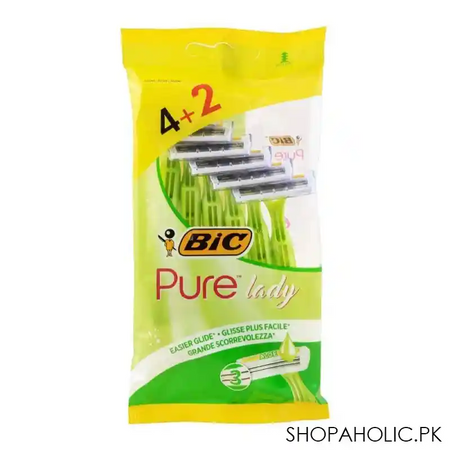 bic pure lady disposable razor, for women, 4+2 pack image3
