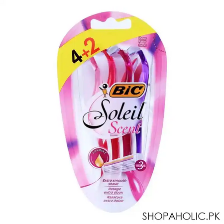 bic soleil scent disposable razor, women, 6 pack image2