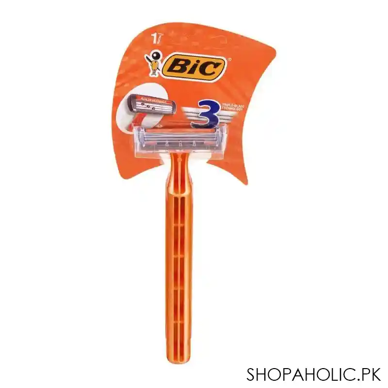 bic triple blade disposable razor, orange, 1 count image3
